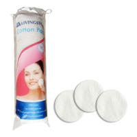 Livingstone Cosmetic Pad Round Cotton with Sealed Edge, 80 Pads/Bag Bag
