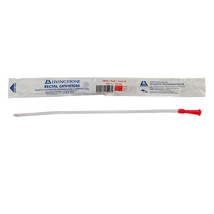 Livingstone Rectal Catheter Tube, 18FG, Red Colour, 6.00mm Diameter, 40cm, Sterile, Each Each