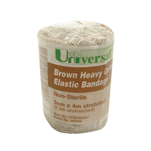 Universal Crepe Bandage, Heavyweight, 2.5cm x 2.3m Unstretched, 4.5m Stretched, Smooth, Bleached White, 12/Pack Pack