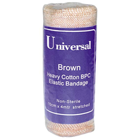 Universal Crepe Bandage, Heavyweight, 2.5cm x 2.3m Unstretched, 4.5m Stretched, Smooth, Bleached White, 12/Pack Pack