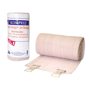 Komprez Elastic Heavy Compression Bandage Brown, 5cm x 1.6 metres, stretchable to 4.5 metres, 12/Pack Pack