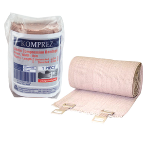 Komprez Elastic Heavy Compression Bandage Brown, 5cm x 1.6 metres, stretchable to 4.5 metres, 12/Pack Pack