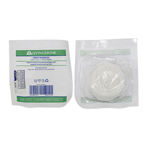 Livingstone Crepe Bandage, Medium Weight, 2.5cm x 1.6m, All Cotton, Sterile, Each Each