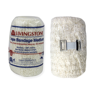 Livingstone Crepe Bandage, Medium Weight, 2.5cm x 1.6m, All Cotton, Sterile, Each Each