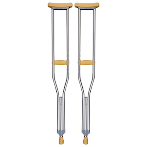 Livingstone Underarm Crutches, Aluminium, Large, Adjustable, 134-154cm, 2/Pack Pair