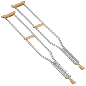 Livingstone Underarm Crutches, Aluminium, Large, Adjustable, 134-154cm, 2/Pack Pair