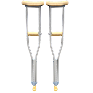 Livingstone Underarm Crutches, Aluminium, Large, Adjustable, 134-154cm, 2/Pack Pair