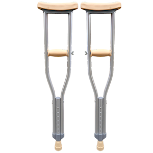 Livingstone Underarm Crutches, Aluminium, Large, Adjustable, 134-154cm, 2/Pack Pair