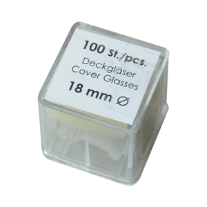 Marienfield Cover Slip, 12 x 12mm, No. 1.0 Thickness, Borosilicate 3.3 Glass, 100 Pieces/Pack, Germany Pack