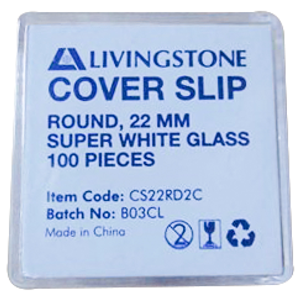 Livingstone Microscope Cover Slip, Rround 12mm, No. 1 Thickness, Borosilicate 3.3 Glass, 100 Pieces/Pack, Germany Pack