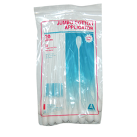 Livingstone Cotton Tip Applicator, Jumbo, Single Tipped, Recyclable Plastic Stem, 18cm, 20/Pack