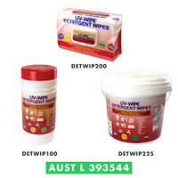 Liv-Wipe Detergent Wipes, 26 x 28cm, Large, Nonwoven, Alcohol Free, Neutral pH, TGA 393544, 225 Wipes/Tub Each