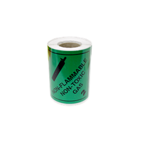 "Non-Flammable Non-Toxic Gas 2" Label, 100 x 100mm, 250/Roll Roll