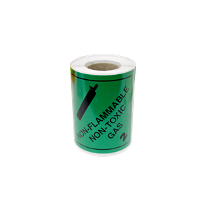 "Non-Flammable Non-Toxic Gas 2" Label, 100 x 100mm, 250/Roll Roll