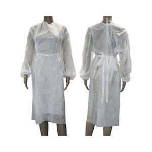 Liv Isolation Gown with Tie, Dust Coat, Long Sleeve, AAMI Level 1, 40GSM, Water Resistant, Nonwoven, White, 1/Pack, 100/Carton Carton