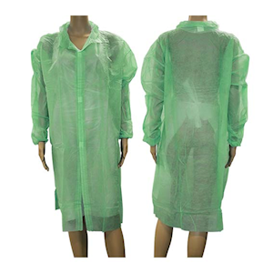 Liv Isolation Gown, Dust Coat, Long Sleeve, Easy One Touch Hook Loop Fastener Button w/o Pocket, Free Size, Nonwoven, Blue, 100/Ctn Carton