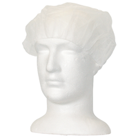 Lincon Disposable Bouffant Hairnet Cap, White, Nonwoven, Latex Free, Double Elastic, 21 inches, HACCP Certified, 100/Bag, 1,000/Carton Carton
