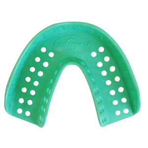 Eezitray Dental Impression Trays, No. 14, Lower Dentate, Average, Green, Disposable, Recyclable Plastic, Each Each