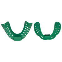 Eezitray Dental Impression Trays, No. 4, Lower Edentulous Edentate, Large, Deep, Green, Disposable, Recyclable Plastic, Each Each