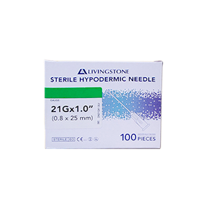 Livingstone Hypodermic Needle, 14 Gauge x 1.5 Inches, 38mm, Sterile, 100/Box Box