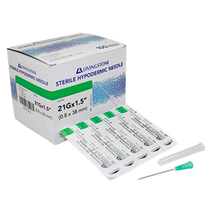 Livingstone Hypodermic Needle, 14 Gauge x 1.5 Inches, 38mm, Sterile, 100/Box Box