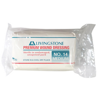 Livingstone Premium Wound Dressing Bandage, #13, Small, 9 x 5 cm Pad, Sterile, Latex Free, 16 grams, 12/Pack Pack