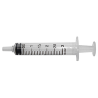 Livingstone Syringe, 3ml, Luer Lock Tip, Latex Free, Hypoallergenic, Non-Sterile, Loose Each