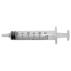 Livingstone Syringe, 3ml, Luer Lock Tip, Latex Free, Hypoallergenic, Non-Sterile, Loose Each