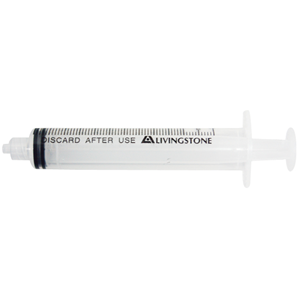 Livingstone Syringe, 10ml, Luer Lock Tip, Latex Free, Hypoallergenic, Non-Sterile, Each Each