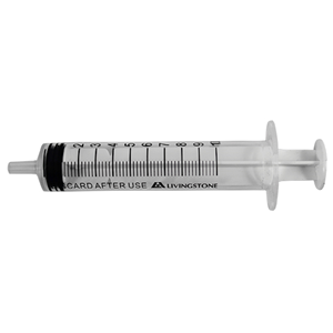 Livingstone Syringe, 10ml, Luer Slip Tip, Concentric Nozzle, Latex Free, Hypoallergenic, Non-Sterile, Loose Each