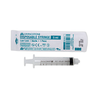 Livingstone Syringe, 5ml, Luer Lock Tip, Latex Free, Hypoallergenic, Sterile, 100/Box