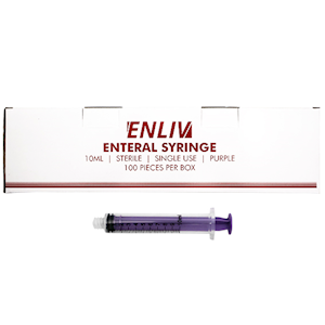 Enliv Enfit Enteral Syringe, 1ml, 5.69mm Internal Diameter, Low Dose, Sterile, Single Use, Purple, 100 Pieces/Box