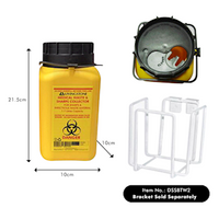 Liv Needles Sharps Waste Collector, 1.7 Litre, 10x10x21.5H cm, Yellow, with Turning Lid for Variable Opening, Fits Bracket DSSBTW2 Each