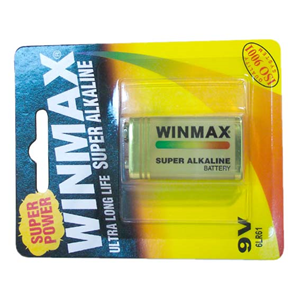 Wincell Max Alkaline Batteries, 9 Volts, 10/Pack Pack