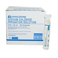 Pfizer Saline 0.9 Percent Sodium Chloride Eyewash and Irrigation Solution, 30ml Ampuole, 30/Box Box