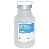 Pfizer Water for Injection BP, 100mL Plastic Vial, 10 Pieces/Box Box