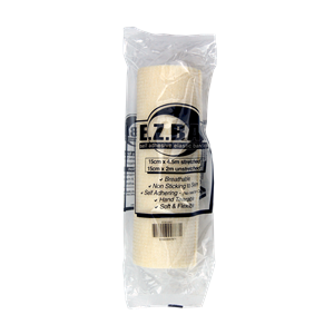 E.Z. Ban Wrap Cohesive Elastic Bandage, 2.5cm x 2 metres stretch to 4.5 metres, Blue, 30/Box Roll