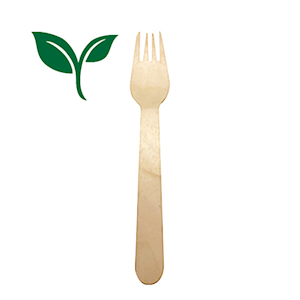 Liv Eco Wooden Fork, 160 x 26mm, Biodegradable, Non-Sterile, 20 Pieces/Pack Pack