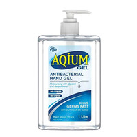 Ego Aqium Antibacterial Sanitising Alcohol Gel, with Dispenser Push Pump, 1 Litre, Each Each