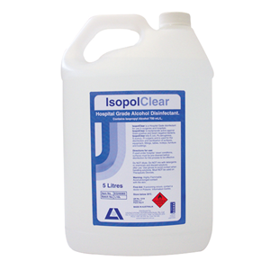 Livingstone Isopolclear, 70 Percent Isopropyl Alcohol Sanitiser, 5 Litres, EACH [ Class 3, PK II, UN1219] Bottle