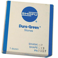 Shofu Dura Green Stones, Shank HP, Shape CY3, PN 007 No 0275, 12/Pack