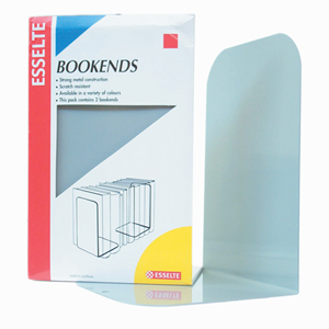 BOOK ENDS METAL GREY ESSELTE EACH PAIR Each