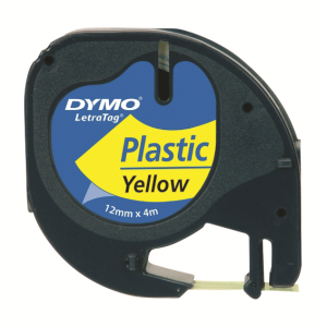 Dymo Letter Tag Paper Label, 12mm x 4 Metres, White, 2/Pack Pack