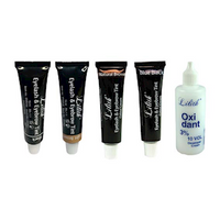 Lilith Eyelash & Eyebrow Tints, 15ml Tube, 4 Colours (Blue Black Graphite, Brown, Black & Light Brown) with 100ml Tube Creme Oxidant, Each Kit