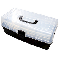 Livingstone First Aid Empty Recyclable Plastic Case, 40 x 22 x 16.3 cm, Transparent Top and Black Bottom, Each Each