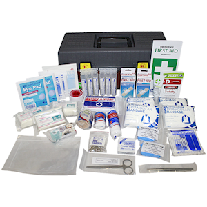 Liv First Aid Kit, Class B, Complete Set In Wall Mountable Metal Case, for 11-99 people, Meets Workplace Health & Safety Regulation Each