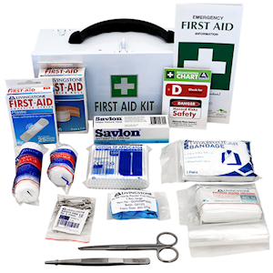 Livingstone First Aid Kit, Class C, Complete Set In Metal Case, for 1-10 people, Meets Workplace Health and Safety Regulation Each