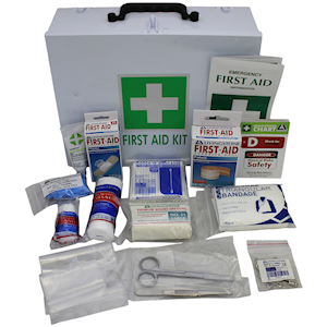 Livingstone First Aid Kit, Class C, Complete Set In Metal Case, for 1-10 people, Meets Workplace Health and Safety Regulation Each