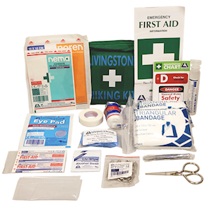 Livingstone Hiking First Aid Kit, Complete Set In Green Nylon Pouch Each
