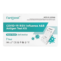 Fanttest 4-in-1 Covid19/RSV/Influenza A & B Antigen Test Kit, Self-Testing, Nasal, 1 Test/Pack, Expiry 06/2026 Pack